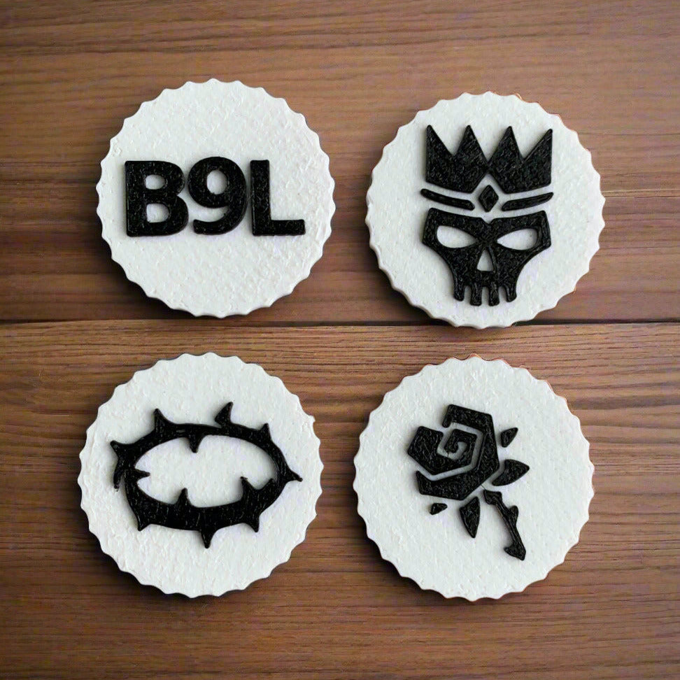 B9L Redemption Series | Poker-Style Ball Marker Set (1.5") – Black & White PETG
