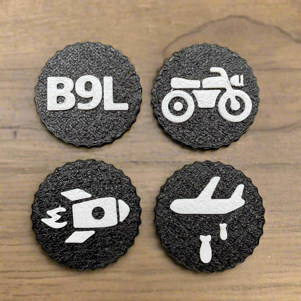 B9L Flight Series | Poker-Style Ball Marker Set (1.5") – Black & White PETG