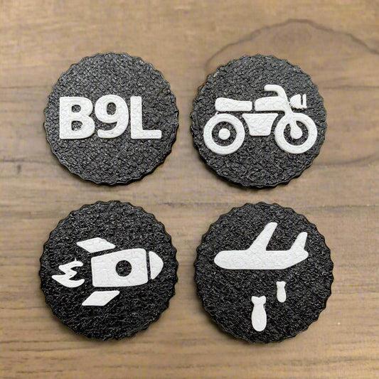 B9L Flight Series | Poker-Style Ball Marker Set (1.5") – Black & White PETG
