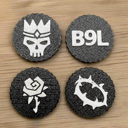 B9L Redemption Series | Poker-Style Ball Marker Set (1.5") – Black & White PETG